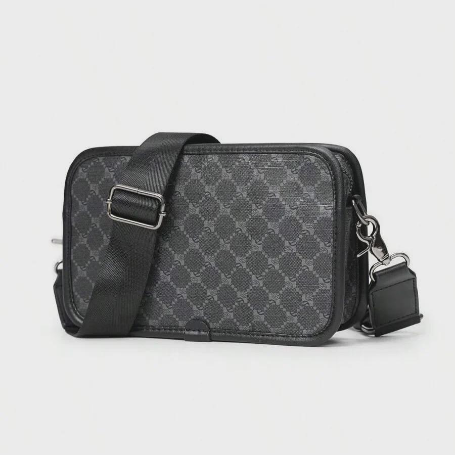 Karierte Herren-Umhängetasche: Trendy koreanische kleine quadratische Messenger-Tasche für den gelegentlichen Arbeitsweg
