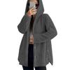 Women's Fashionable Coat Solid Color Long Sleeved Hooded Button Plush Warm Jacket