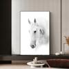 Black and White Horse Poster Print Canvas Painting Horses Running Animal Wall Art Picture for Farmhouse Room Home Decor