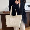 Nylon Canvas Large Capacity Tote Bag With Zipper Closure For Daily Use