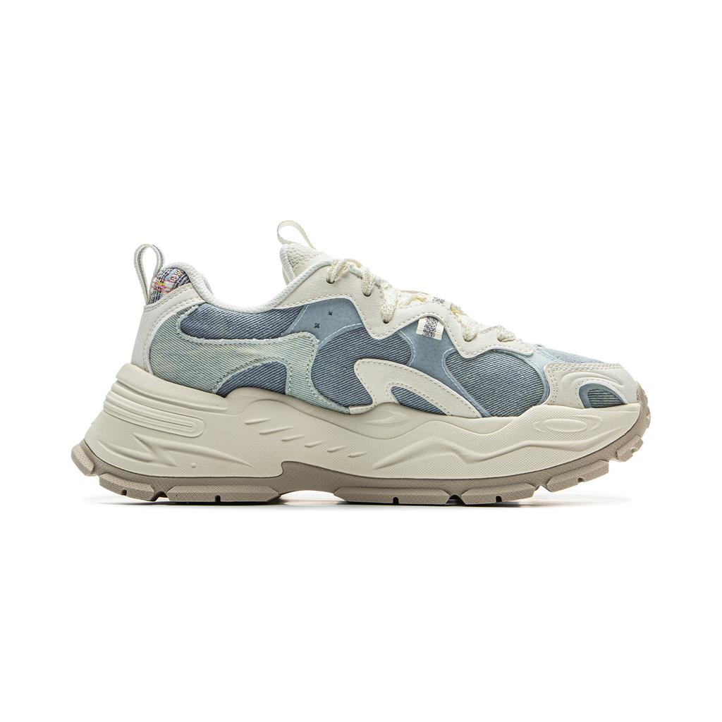 New DISHINIWANJUZONGDONGYUAN x LiNing Starlight Anti Slip Wear Resistant Low Top Chunky Sneakers Women's Blue AGCV046-6