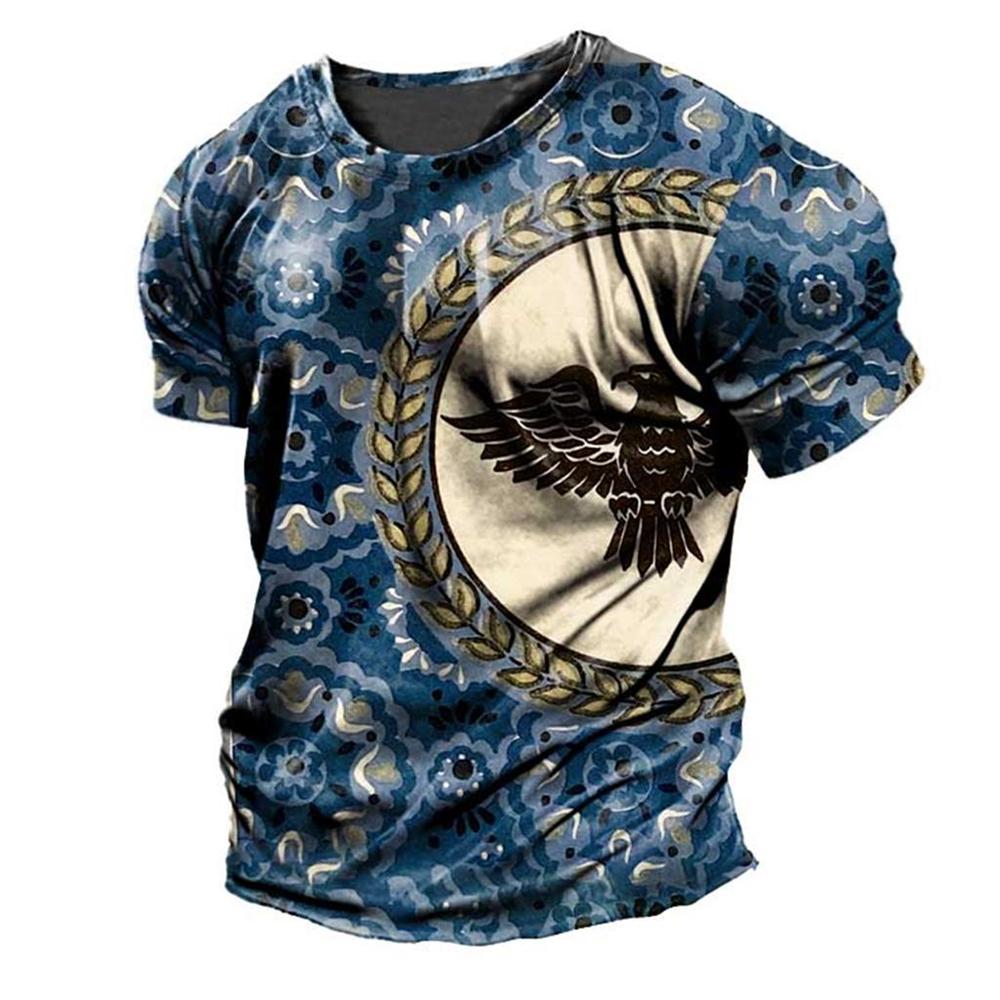 Punk style skull plant T-shirt for men, 3D printed short sleeved top, casual plus size T-shirt, vintage clothing