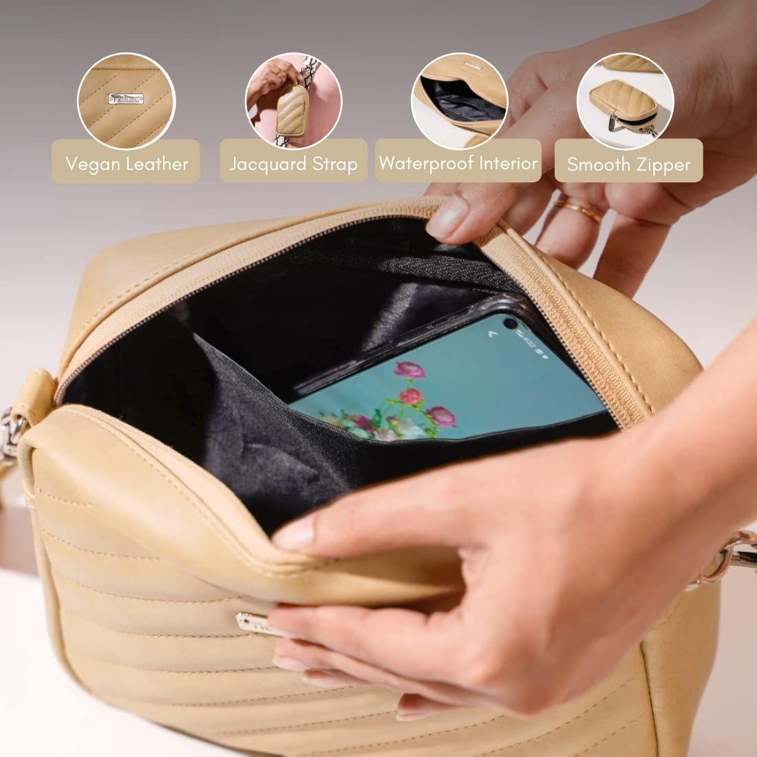 Стильная женская сумка-слинг из веганской кожи ручной работы с мешочком для монет | — фото 6