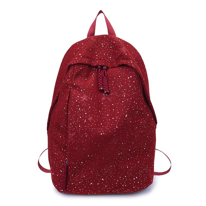 New Large-capacity Women's Bag, Gypsy Backpack, Fashionable, Simple and Versatile, Lightweight Travel Bag, Corduroy.