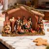 Bożonarodzeniowa Szopka Figurki Świętej Rodziny Ozdoba Świąteczna Drewniana Szopka na Stół Kuchenny Wnętrze Domu