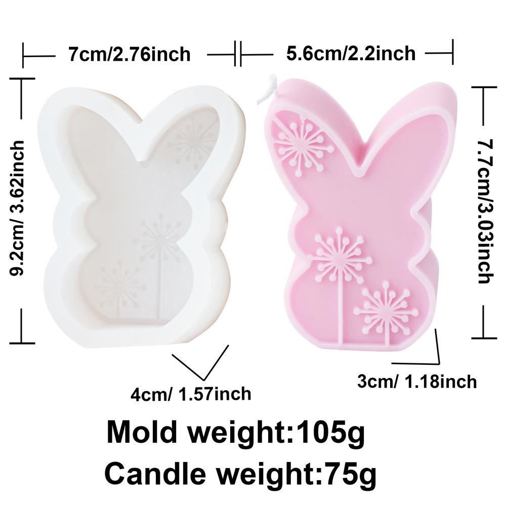 Easter Flat Relief Flower Rabbit Candle Silicone Mold DIY Bunny Soap Crystal Making Tool Animal Ice Tray Craft Home Decor