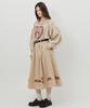 Eoboneoseu Ornament Print Midi Skirt [Beige]