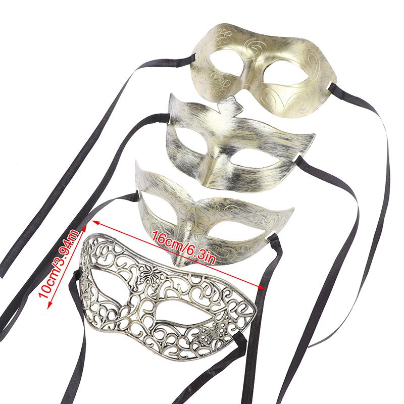 2Pcs Halloween Mask Retro Half Face Costume Masks Masquerade Party Decorations Plastic Women'S Props Dance Mask