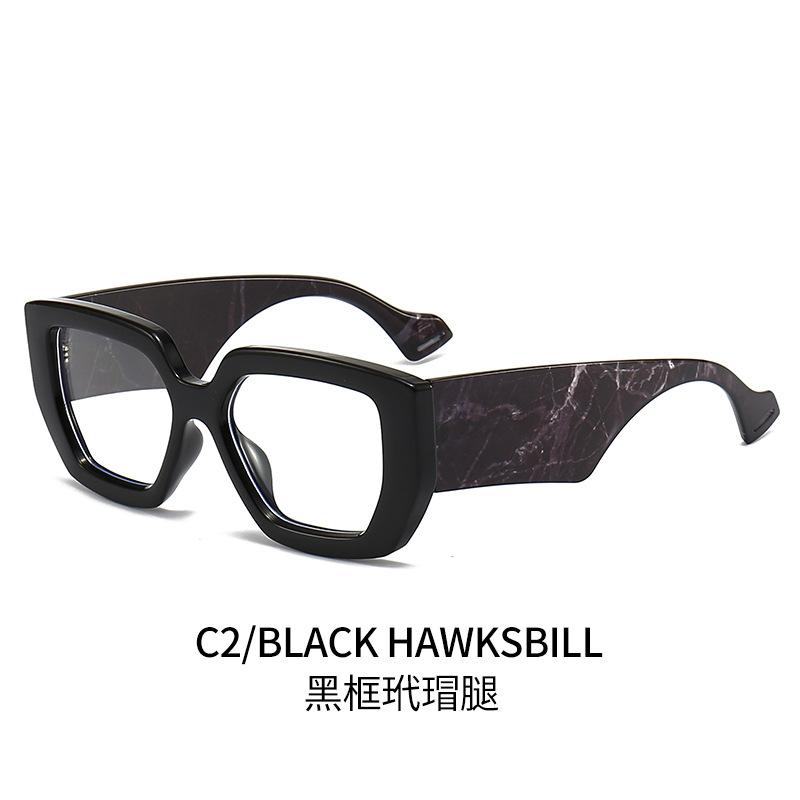 New Fashion Colorful Square Women Glasses Frame Clear Anti Blue Light Spring Hinge Wide Legs Eyewear Men Optical Polygon Frame