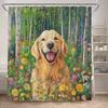 Funny Bathing Dogs Shower Curtain Bathtub Wash Your Paws Cute Pet Cartoon Animals Bath Curtains Fabric Bathroom Decor with Hooks