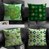 St Patricks Day Happy Cushion Cover Natural Linen Organic Fabric DoubleSided Printing Sofa Home Decor Gift Pillow Case