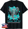 Teal Elephant I Wear Teal For Ovarian Cancer Awareness T-Shirt