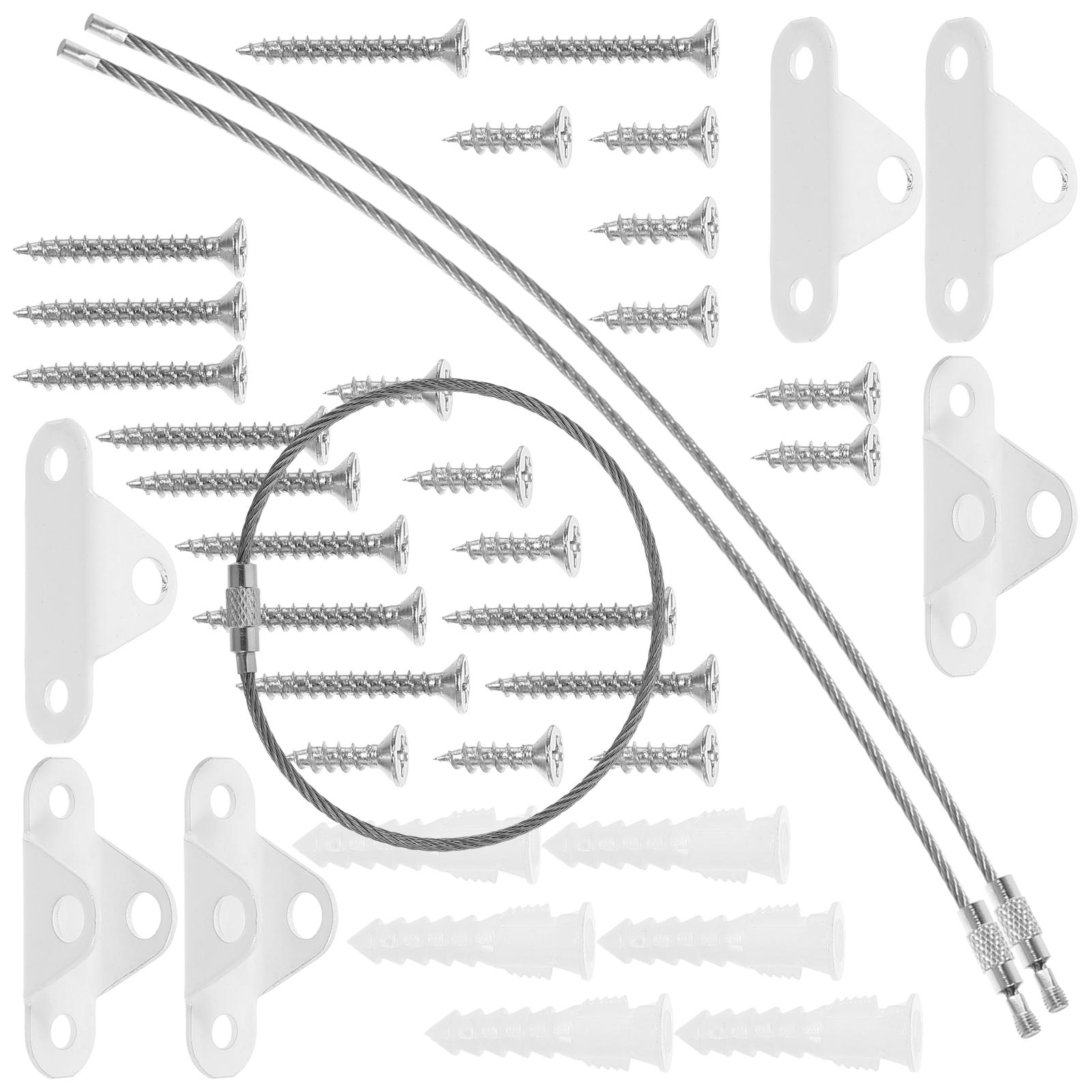 

3 set White Anti Tip Furniture Straps Stainless Steel Cabinet Anchors Child Proof Furniture Safety Device Bookshelf Stabilizer