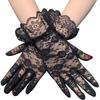 1 pair of transparent short retro hollow finger gloves clothing accessories sexy lace gloves