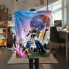 1PC Grendizer Goldorak Print Flannel Blanket, High quality Comfortable for All Seasons, Home Decor, Warmth and Comfort, Perfect for Christmas Gifts
