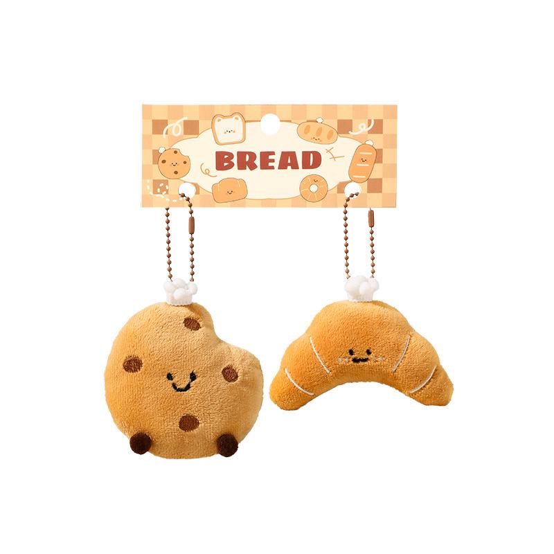 Plush Bread Doll Keychain: Cute Couple Backpack Pendant & Cartoon Accessory
