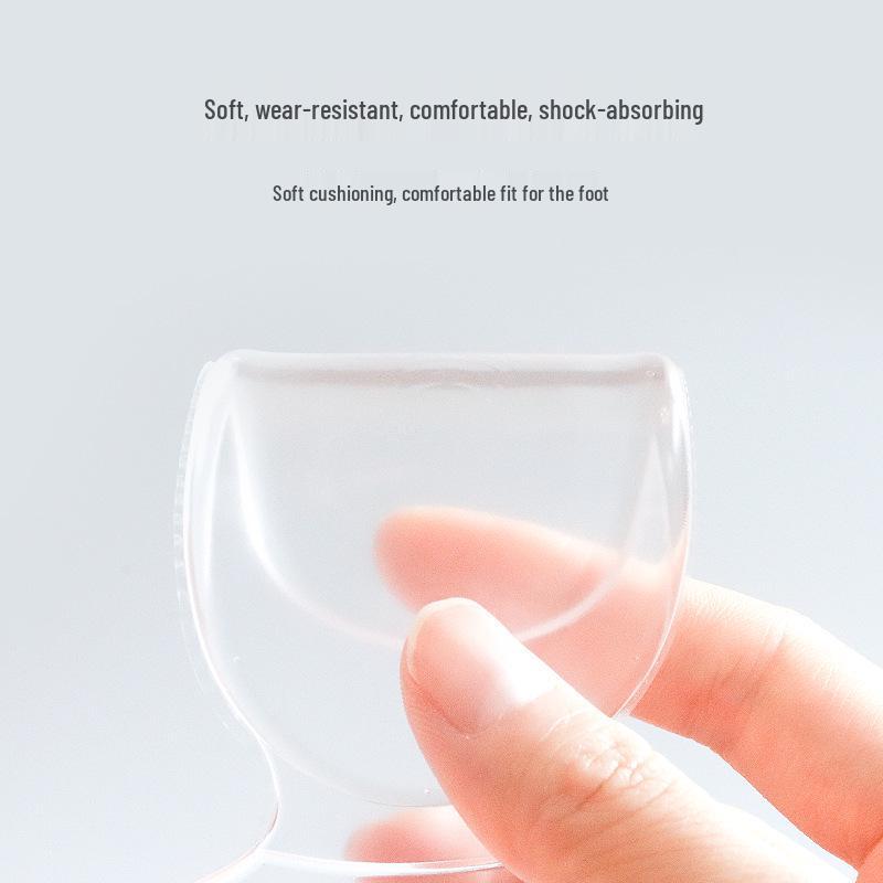 2-in-1 Silicone Heel Liner: T-shaped Anti-abrasion Foot Sticker & Transparent Anti-slip, Anti-pain, Wear-resistant Heel Pad