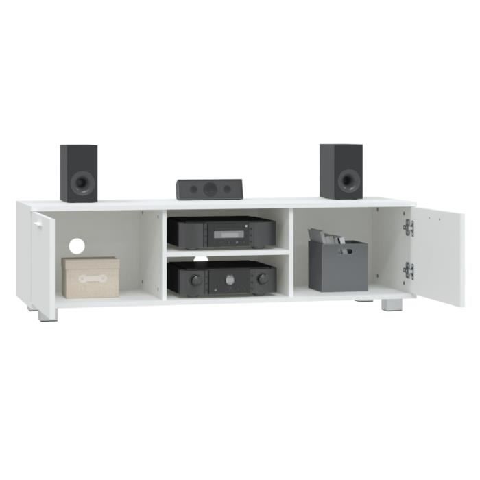 342622 vidaXL Meuble TV Blanc 140x40,5x35 cm Bois d'ingénierie