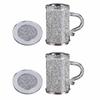 Crystal Glass Coffee Cup with Handle Wine Glasses Beer Teas Cups Double Layer Heat Insulation Coffee Cups Drinkware