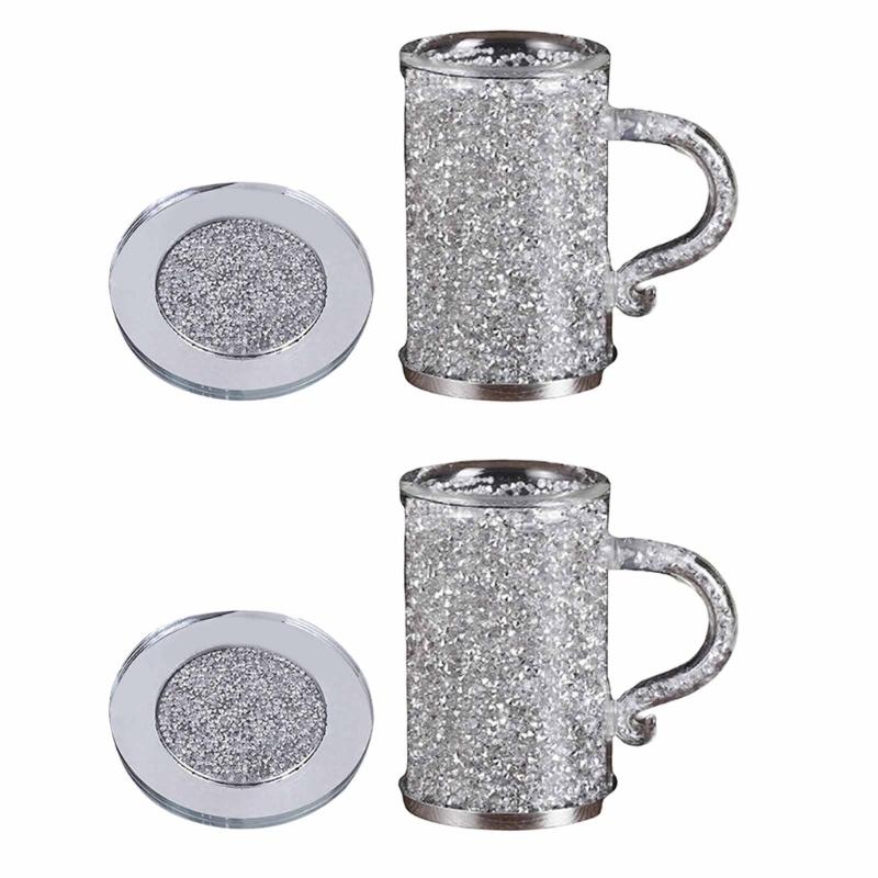 Crystal Glass Coffee Cup with Handle Wine Glasses Beer Teas Cups Double Layer Heat Insulation Coffee Cups Drinkware 1