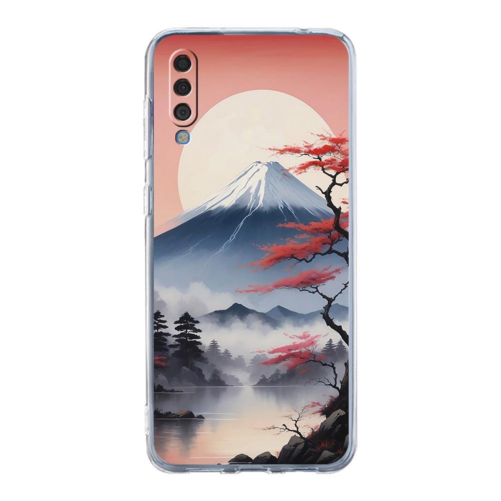 Phone Case For Samsung A26 A36 A56 A54 A52 A50 A70 A40 A20E A12 A14 A16 A22 A24 A42 A34 A32 5G A06 Cover Japan Mount Fuji Cherry