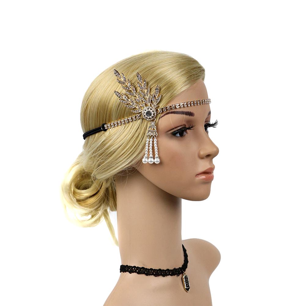 Alloy Rhinestone Tassel Head Band Wedding Banquet Dress Headdress for Women