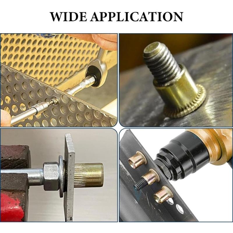240pcs Flat Head Serrated Rivets Nut Set Galvanized Carbon Steel Nut set Carbon Steel Flat Head Rivets Nut for Fastening