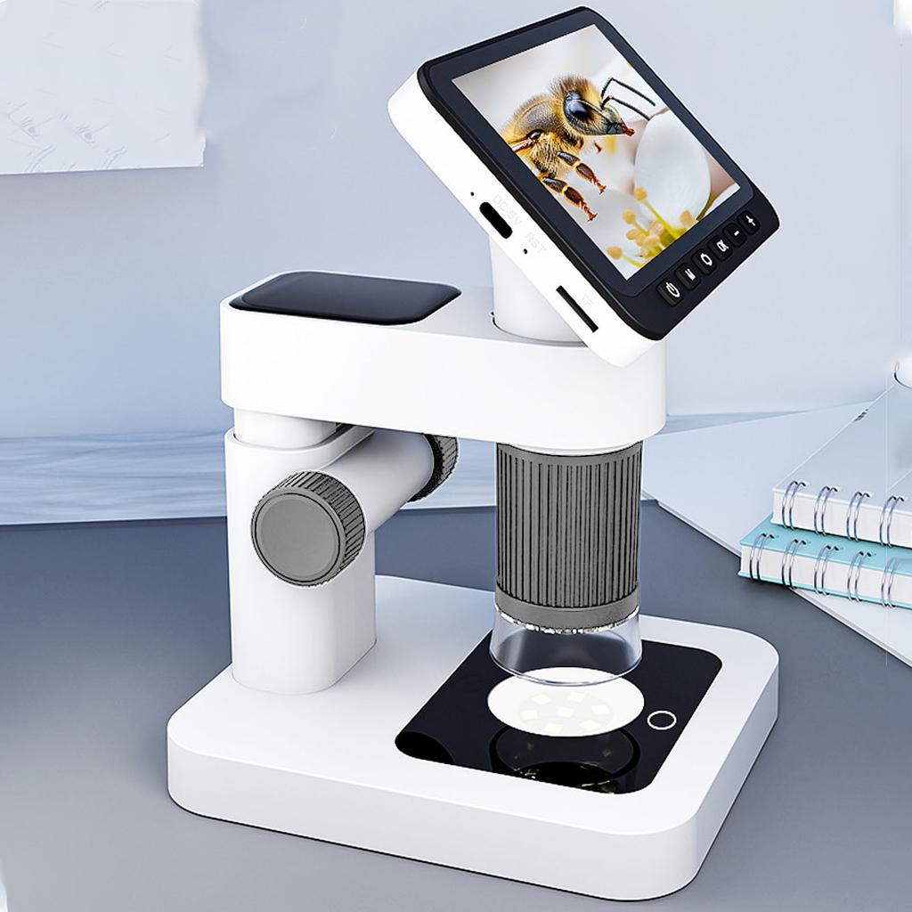 Electronic Microscope with 8 LED Lights 12MP 4.5 Inch Screen 5-32X Magnification Digital Magnifying Glass