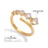 High Quality Cubic Zirconia Finger Ring Adjustable 18K PVD Plated High Quality Charm Stylish Golden Jewelry Gift