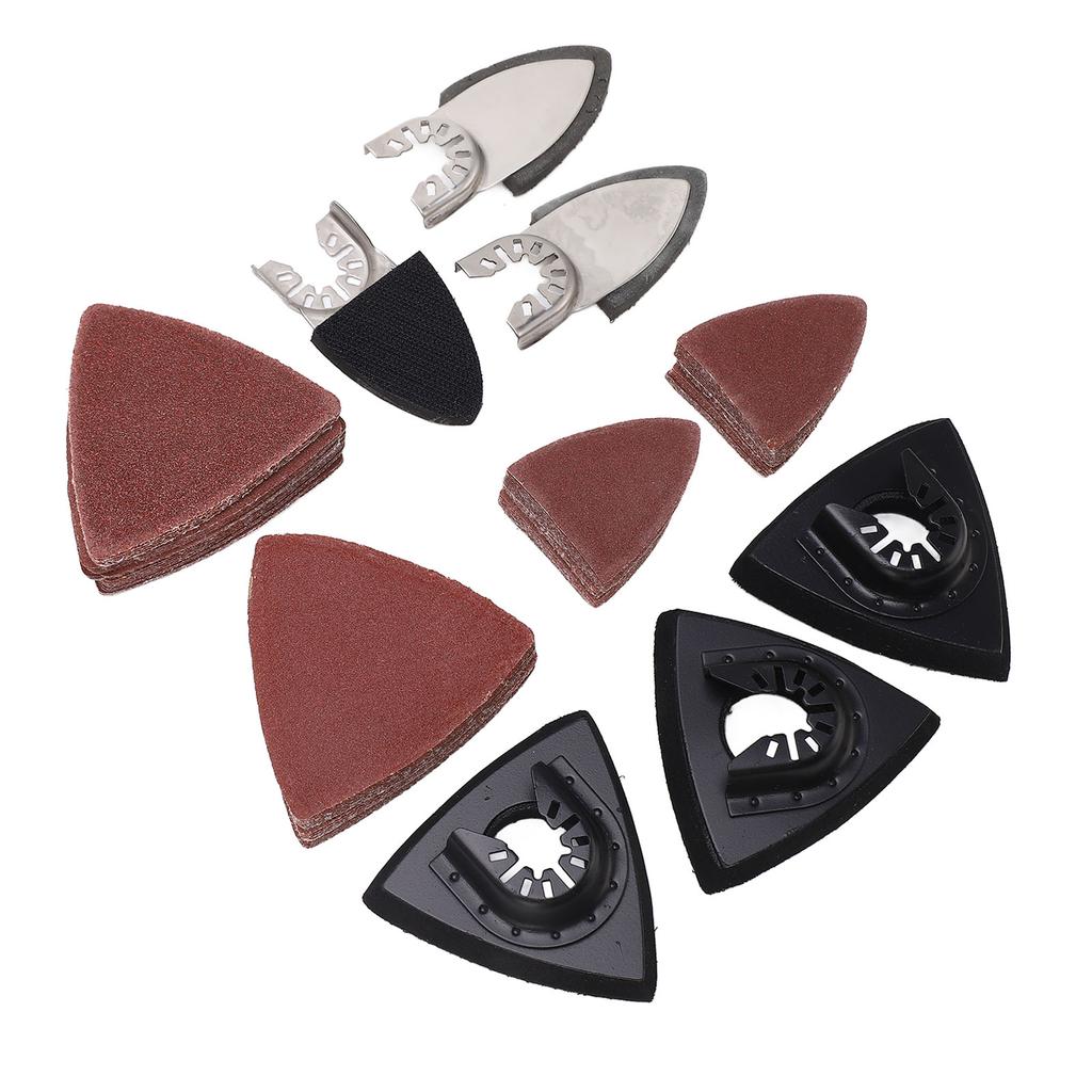 Kit 106 Buc Paduri de Șlefuire pentru Unealtă Oscilantă pentru Metal 6 Buc Pad de Șlefuire Triunghiular cu Deget 100 Buc