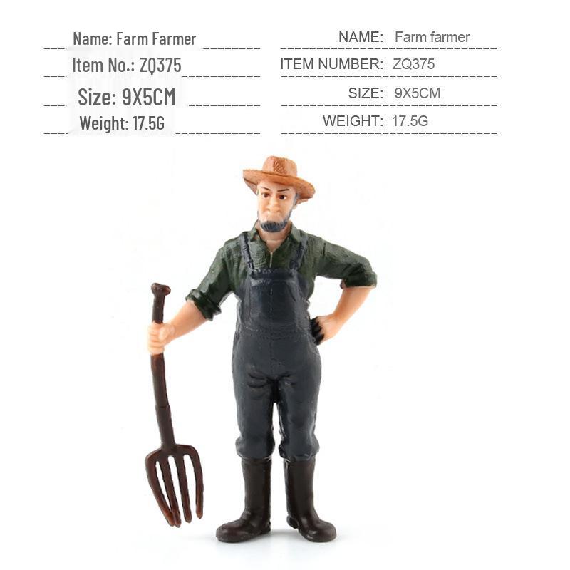 Cross-Border Farm Scene Worker Doll: Female Farmer with Shovel Ornament for Model Landscaping