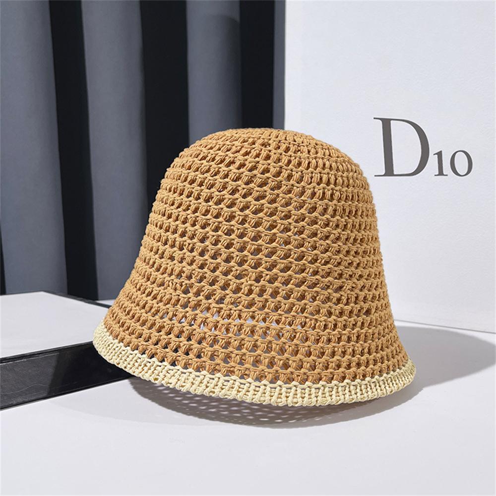 Chapeau de pêcheur simple japonais pliable tressé protection solaire casquettes pour femmes respirant quotidien vacances extérieur chapeaux seau Gorras kaki