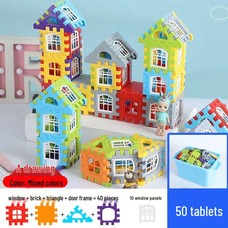 Grand Ensemble de Blocs de Construction Emboîtables pour Enfants de 3 à 6 Ans - Jouet Éducatif en Plastique pour l'Assemblage de Maison