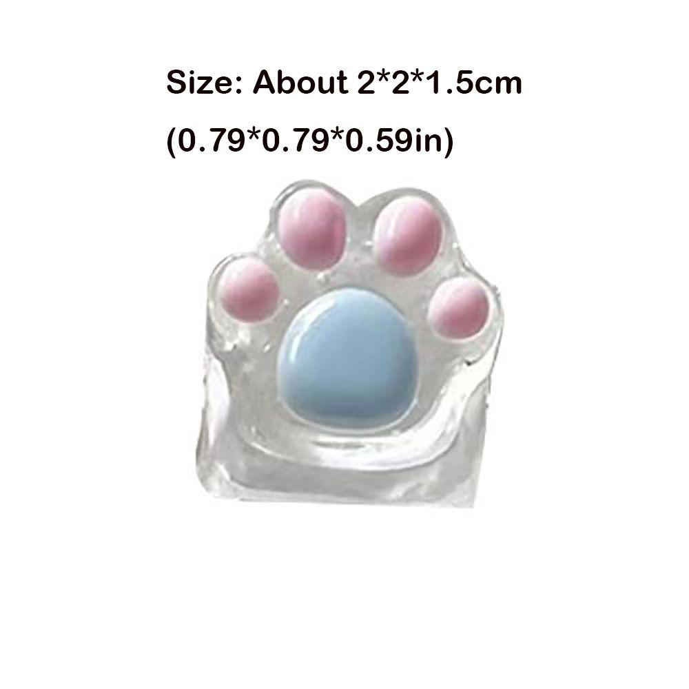 1/4 Pcs Translucent Cat Paw Keycap Resin ESC WASD Keycaps Cute Mechanical Keyboard Key Cap