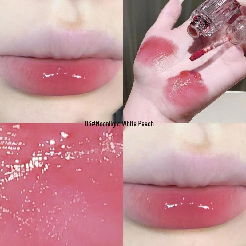 SHAQINUO Moisturizing Water-Gloss Lip Glaze: Translucent, Long-Lasting, Youthful Low Saturation Lipstick.