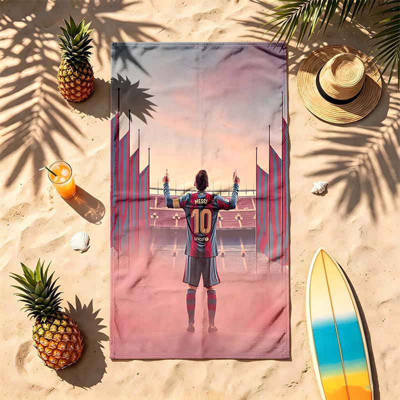 MESSI (19) Theme Beach Towel Sand Resistant Soft And Comfortable Suitable For The Pool Camping Yoga And Diving A Travel Essential