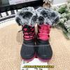 Parent-child model, classmate thickened plush waterproof, non-slip and warm medium tube snow boots, women's cotton overshoes