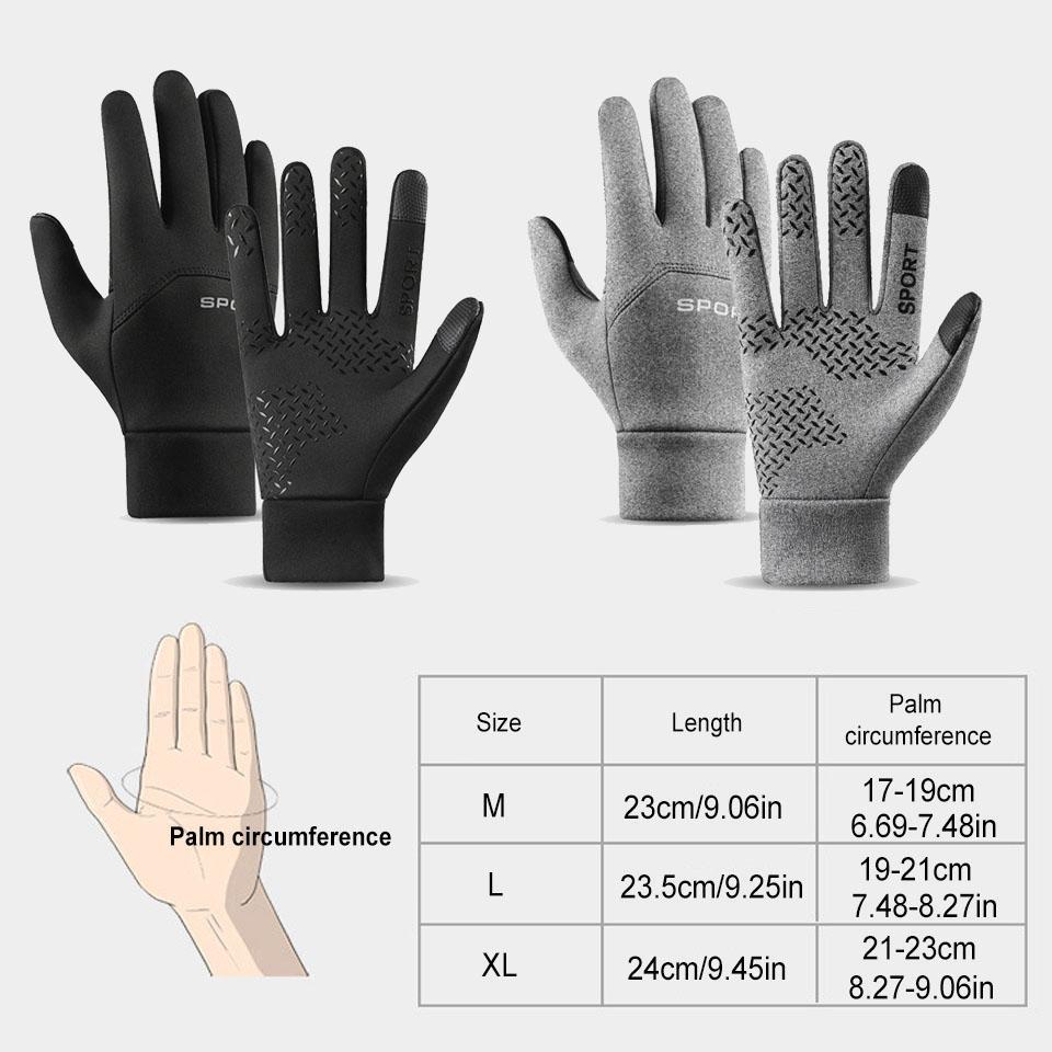 Men Winter Waterproof Cycling Gloves Outdoor Sports Ski Running Motorcycle Touch Screen Fleece Gloves Warm Full Fingers