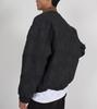 Button Seoul Corduroy Collar Quilted Heavy Outer Jumper (Dark Gray)
