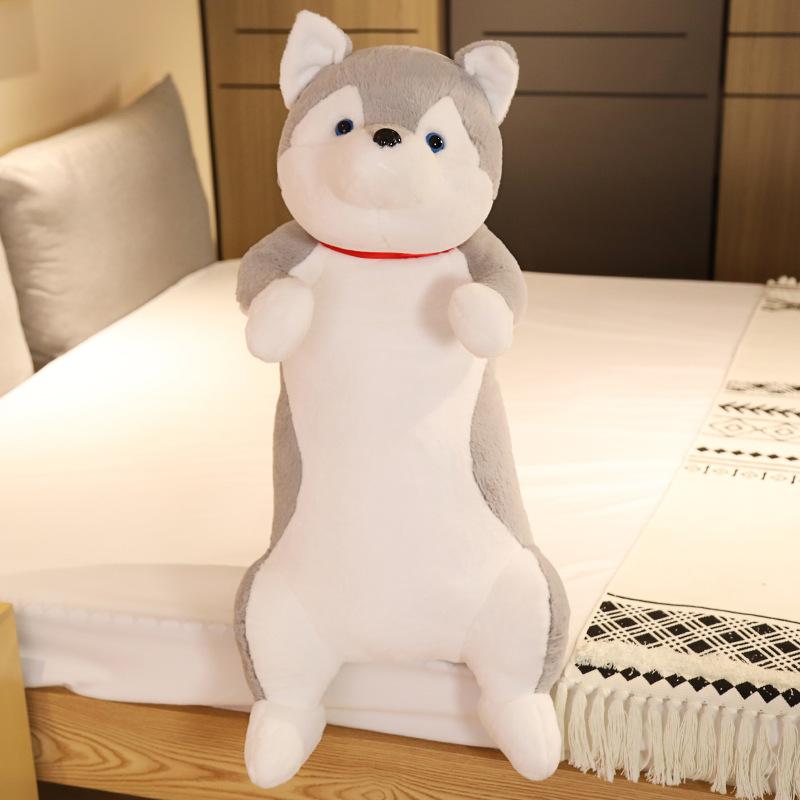 60-100cm Cartoon Standing Dog Plush Toys Soft Cotton Stuffed Pillow Cushion Animal Shiba Inu Husky Doll Baby Kids Birthday Gift