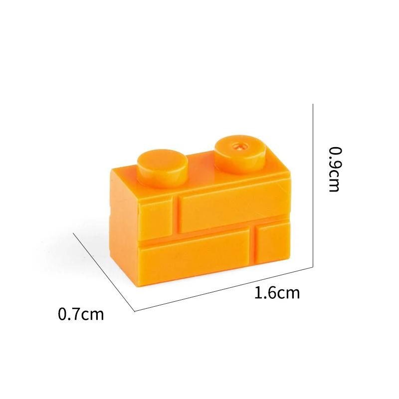 Non-Toxic 1X2Dots Moc The Wall Brick 60Pcs Mix Color Diy Classic Education Toy Parts Small Building Blocks Compatible With Lego Bricks