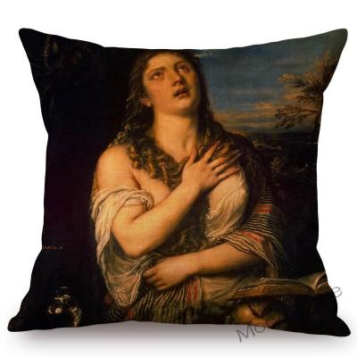Neoclassic Italian Renaissance Titian Christian Bible Theme Painting Venus Home Decor Sofa Pillow Case Vintage Art Cushion Cover