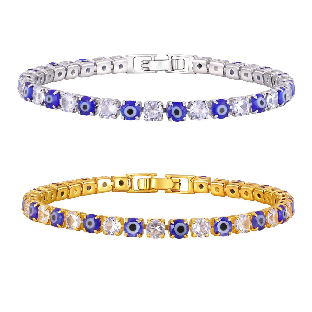 Copper Devil'S Eye [Eye Of Redemption] Micro-Inlaid Zircon Bracelet Women'S Versatile Light Luxury Jewelry Pbr-286