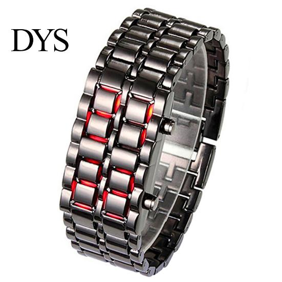 Fashion LED Digital Alloy Men Women Wrist Watch Bracelet Chain Valentines Gift