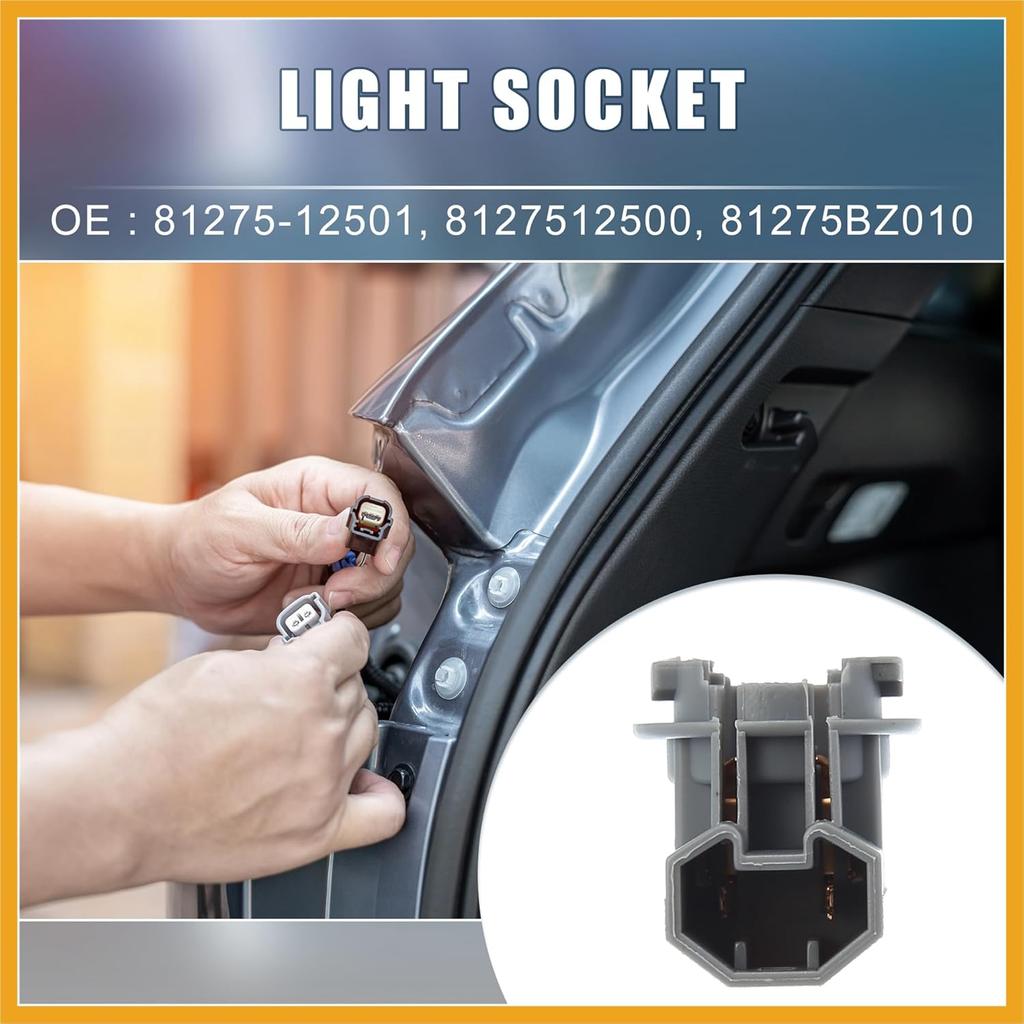 Tail Brake Light Lamp Bulb Socket Holder 81275-12501 8127512500 for Toyota RAV4 LE, Limited, XLE 2.5L 2013-2015 (Set of 2) Replacement