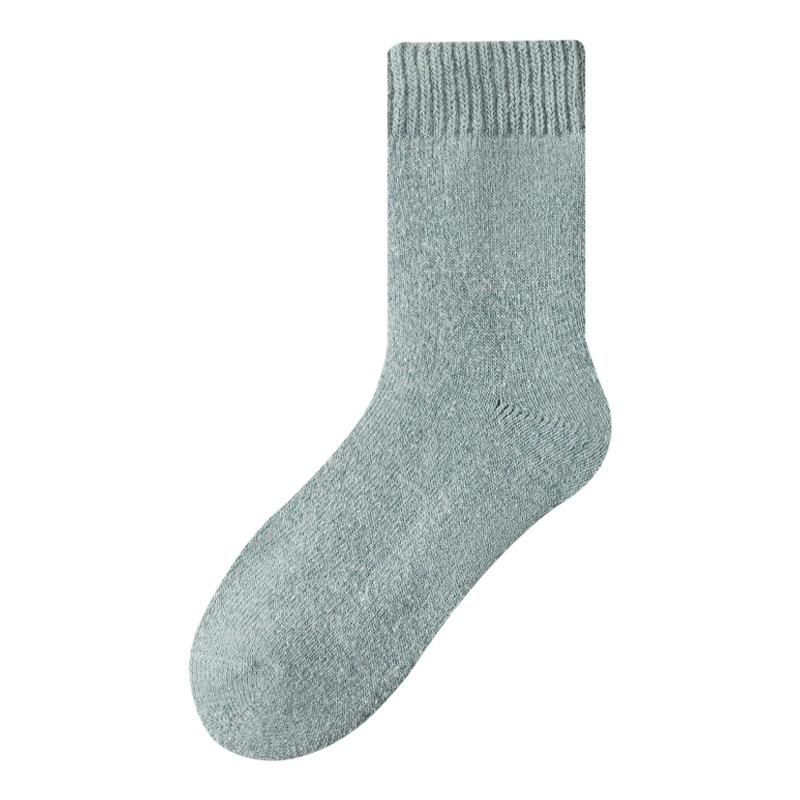 Women's Winter Thickened Fleece Wool Socks for Women, Mid-calf Socks for Warmth, Solid Color Simple Fleece Women's Socks for Autumn and Winter