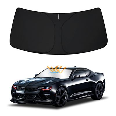 Windschutzscheiben-Sonnenschutz für Chevrolet Camaro 2016 2017 2018 2019 2020 2021 2022 Faltbarer Front Sonnenschutz Blocker UV 6. Gen Camaro Fensterblende Innenraum