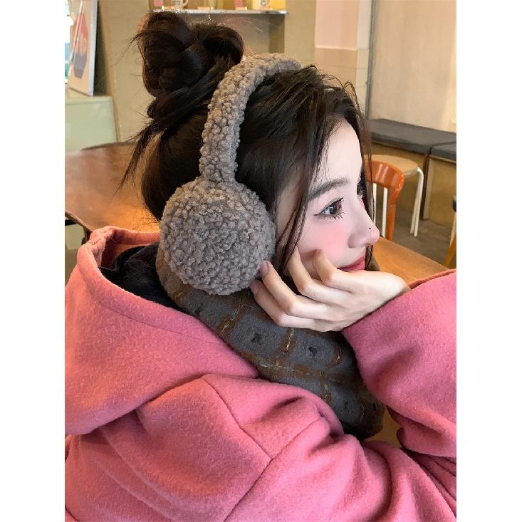 Cute Plush Headphones Winter Earmuffs Women's Warm Soft Ear Covers Imitation Cashmere Hair Band Fashion Earflap Outdoor Supplies
