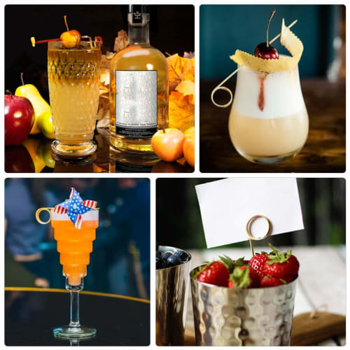 OUNONA 100pcs Cocktail Picks Star Sticks Bamboo Knot Picks Fruit Sandwich Party Supplies Bar Party BBQ Snacks Bamboo Skewers Club Sandwich Martini App