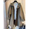 Plus Size Women's Clothing 150.00kg Mid Length Long Length Younger Outdoor Jacket Coat Plus Size Ladies Fall Loose Slim Fit Slimming Trench Coat